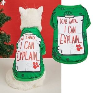 NEW Dear Santa I Can Explain T-Shirt for Dogs and Cats Pets Christmas Novelty